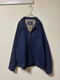 ネイビー ジップアップジャケット チェック裏地