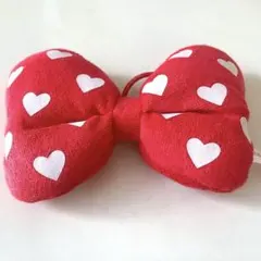 ディズニー リボン ミニー ヘアゴム レッド 赤 ハートドット タオル地 スクバ