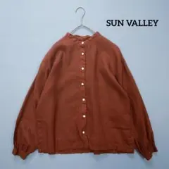 SUN VALLEY サンバレー 製品染リネンバンドカラーブラウス Mのサムネイル