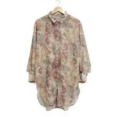 Kastane カスタネ 花柄 ロング丈シアーシャツ F 透け感 ロングスリーブ