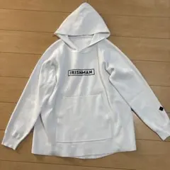 IRISHMAN フーディ 白 M ロゴ 長袖