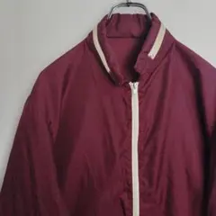 か*ー様 ナイロンジャケット ジップアップ ワインレッド 無地