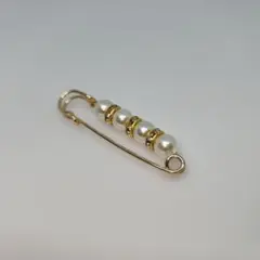 パールとゴールドのブローチ