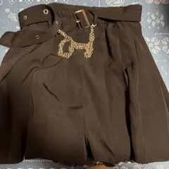 ブラック フレアスカート ベルト付き