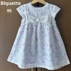 ビケット　半袖　上品　花柄　レース　ワンピース　りぼん　春　夏のサムネイル