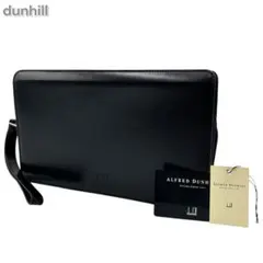dunhill ダンヒル クラッチバッグ ブラック セカンドバッグ レザー ロゴ
