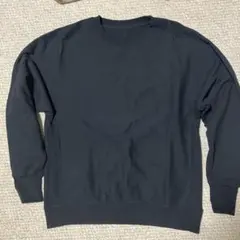 裏起毛 クルーネック スエット 黒 L