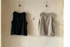 nest Robe　ネストローブ　ブラックリネンクルーベストのサムネイル
