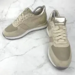 【美品】GEOX 健走鞋 義大利製 運動鞋 米色 金色 38