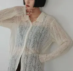 LOWRYS FARM レースポロカーディガンのサムネイル