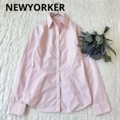 NEWYORKER ニューヨーカー ブラウス ピンク ストライプ コットン Mのサムネイル
