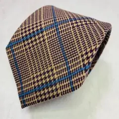 く*と様 美品◆ORIHICA ネクタイ ウール 茶 ブラウン チェック 私服