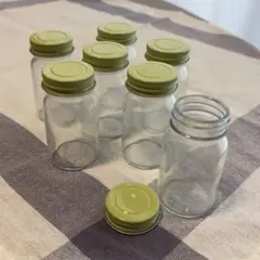 蓋付きガラス空き瓶 7個セット