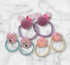 キラキラ髪ゴム ミニーちゃん 赤ちゃん 薄毛 ヘアアレンジ 子供ヘアゴム