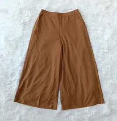 ジャンニロジュディチェ ワイド ガウチョパンツ【34】ブラウン系 ウエストゴム