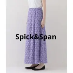 値札付き未使用　Spick & Spanプリントフレアスカート（ブルー）Sサイズのサムネイル