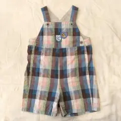 familiar チェック柄オーバーオール 80サイズ