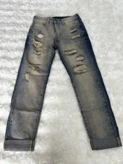 ダメージ加工デニムジーンズ サイズ28 メンズ