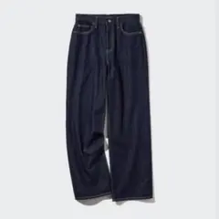 UNIQLO ユニクロ ワイドストレートジーンズ 22インチ ネイビー 標準丈
