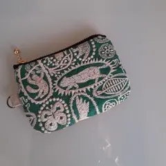 ハンドメイド、ミナペルホネン、ポーチ、10、jungl relief、片面帆布