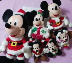 ディズニー クリスマス ぬいぐるみ マスコット セット　レトロ