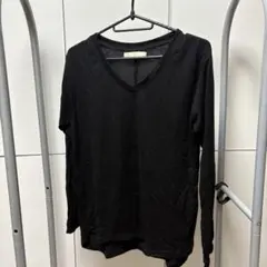 CECIL McBEE 長袖 Vネックカットソー ブラックのサムネイル