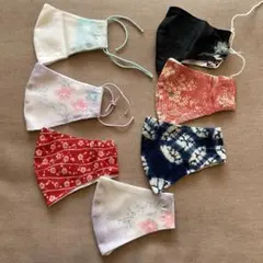 ハンドメイド和柄布製マスク7枚セット