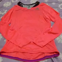 adidas ピンク 長袖　ランニングウェア　トップス　Sサイズ