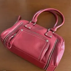 d*4様 COACH ピンク レザー ショルダーバッグ - メルカリ