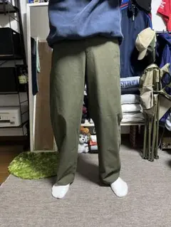 ジャージーバレルレッグパンツ【丈長め】　olive