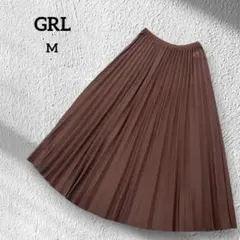 GRL 그레일 롱 스커트 주름 어스 컬러 허리 고무 M