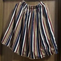 レトロガール ポケット付き ストライプリバーシブルスカート