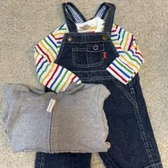 ミキハウス デニムオーバーオール ロンT パーカー