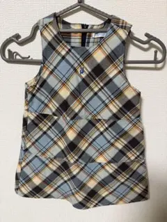 familiar ノースリーブチェックワンピース