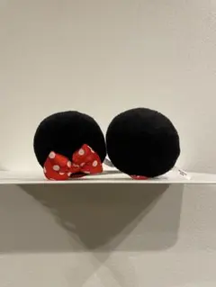 ミニーマウスリボン付きヘアピン　耳ヘアピン