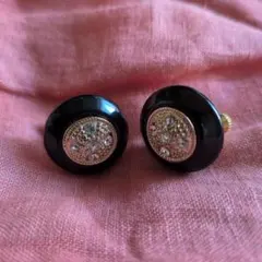 最終値下げ価格!ヴィンテージ ブラック&ゴールドイヤリング