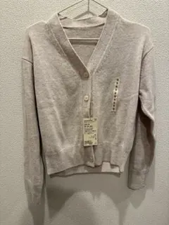 【新品未使用】 無印良品 Vネックカーディガン Sサイズ ライトグレー