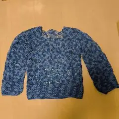 カネコイサオ コットン 透かし編み ニット カーディガン 花モチーフ