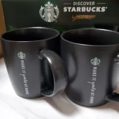 ✳️sale✳️【新品未使用】STARBUCKS ブラックマグカップ 2個セット