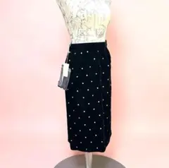 Christian Dior ディオール　ベロア　ドット　スカート　シルバー刺繍のサムネイル