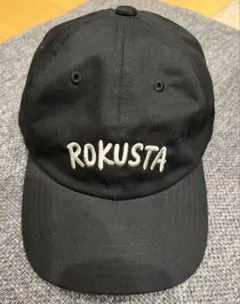 ROKUSTA キャップ ブラック 刺繍ロゴ ストリート 男女兼用　最終値下げ