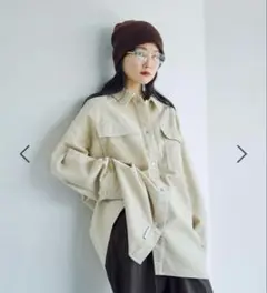 【完売商品】レプシィム　コーデュロイBIGシャツ　アイボリー