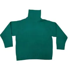 美品 GU パフィータッチローゲージタートルネックセーター グリーンのサムネイル