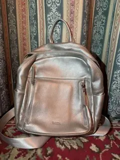 【BARCOS/バルコス】シュリンクレザー リュックサック　シルバー