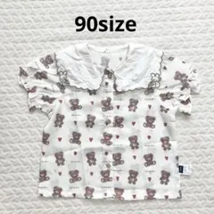 テディベア柄 半袖シャツ 90cm