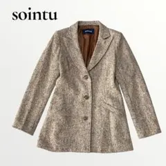 sointu テーラードジャケット ウール　ツイード ブラウン 長袖 【M】