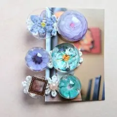 春色フラワー ヘアクリップ パステル レジン 花 大人可愛い 透明感