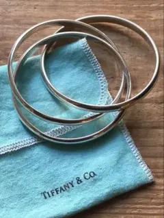 Tiffany オールドティファニー 3連 インターロッキング バングル 希少