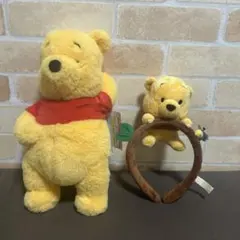 【Disney】プーさん　カチューシャ　ぬいぐるみ　セット