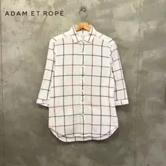 ADAM ET ROPÉ 七分丈 チェック シャツ アダムエロペ